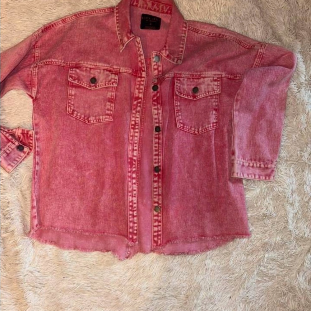 Vintage-Inspired Pink Denim Jacket - Jean Jacket